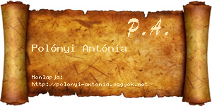 Polónyi Antónia névjegykártya